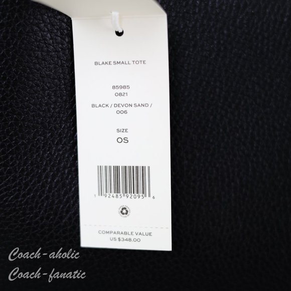 NWT Tory Burch 85985 Blake Small Leather Crossbody Tote in Black/Devon Sand - Picture 8 of 11